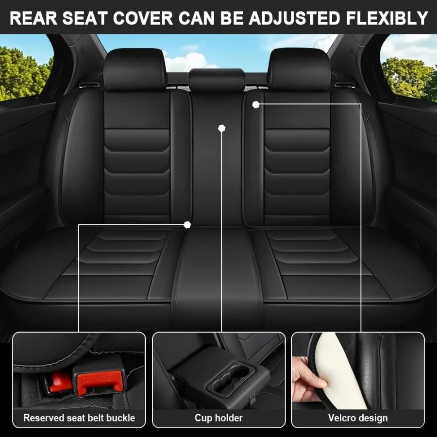 أغطية مقاعد سيارة فاخرة من جلد نابا مقاومة للماء مكونة من 5 مقاعد لسيارة تشيفي كامارو 20002024 متوافقة مع تصميم وسادة هوائية راحة عالية