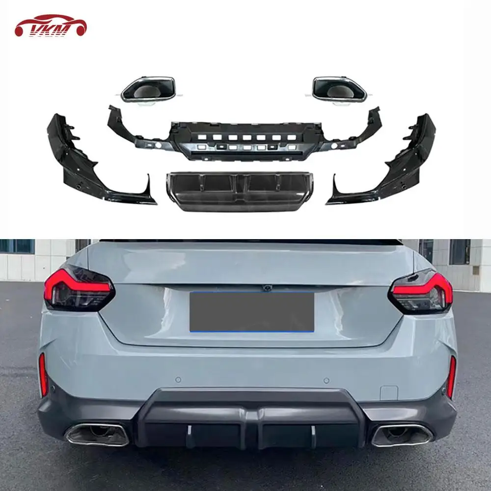 

ABS Gloss Black Rear Bumper Diffuser for BMW 2 Series G42 M-Sport Coupe 2021 + Exhaust Tips Car Bumper Accessories