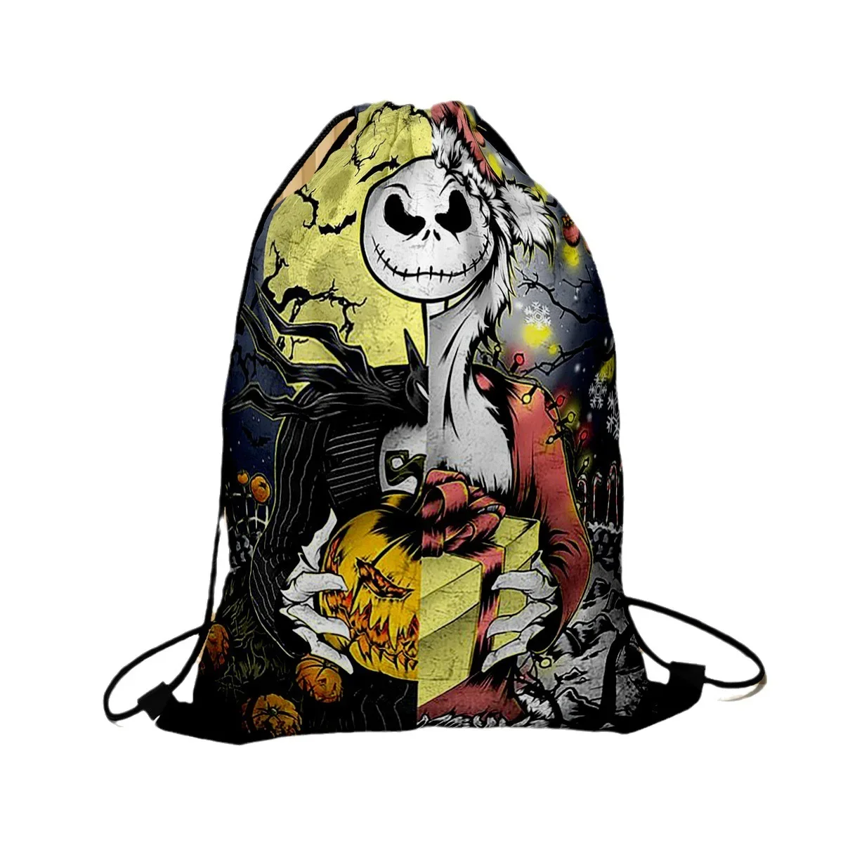 The Nightmare Before Christmas Drawstring Bags Disney Anime Backpack for Children Portable Storage Bag Cartoon Shopping Bags