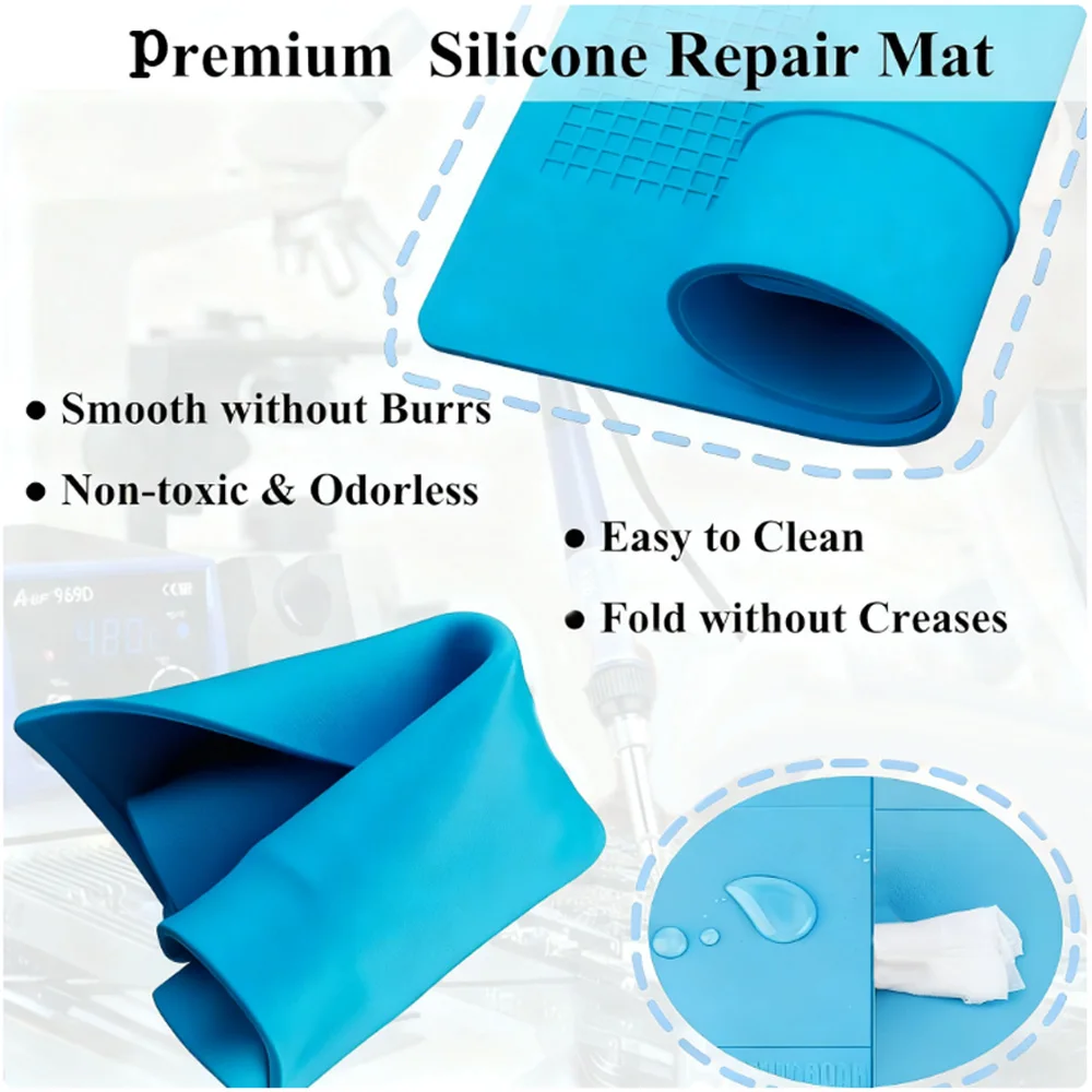 

1pcs Antistatic Soldering Silicone Mat Heat Resistant Insulation Work Mat Soldering Station Kit Repair Pad Maintenance Platform
