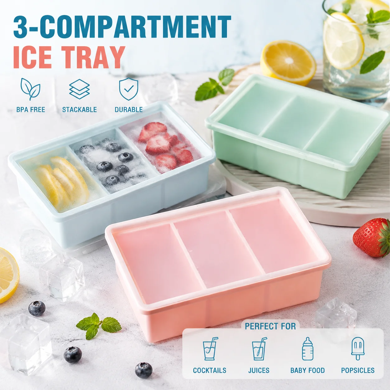 Meal Prep Chia Pudding - Forma de Silicone Gigante com Tampa