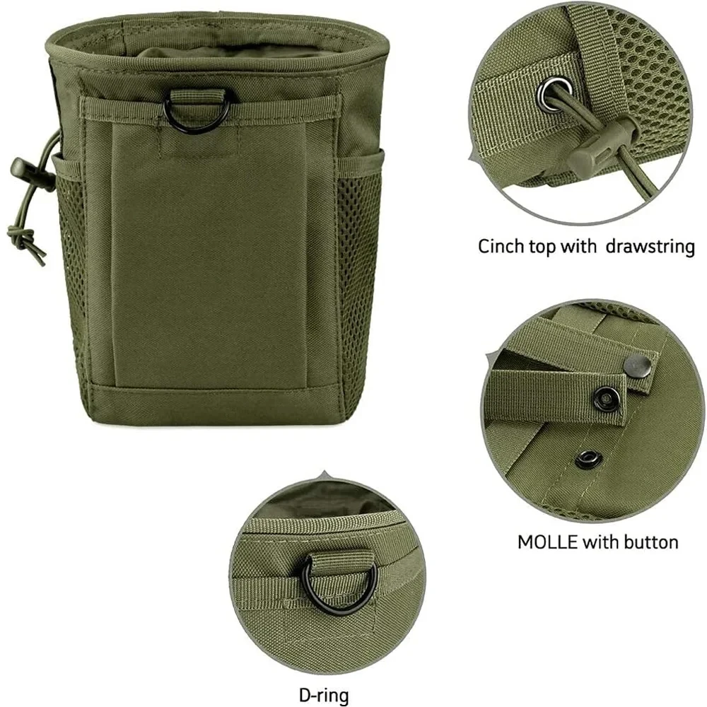 Tactical Molle Dump Pouch,Hunting Magazine Recovery Pouch Drastring Ammo Bag Belt Waist Fanny Pack Adjustable Holster Bag