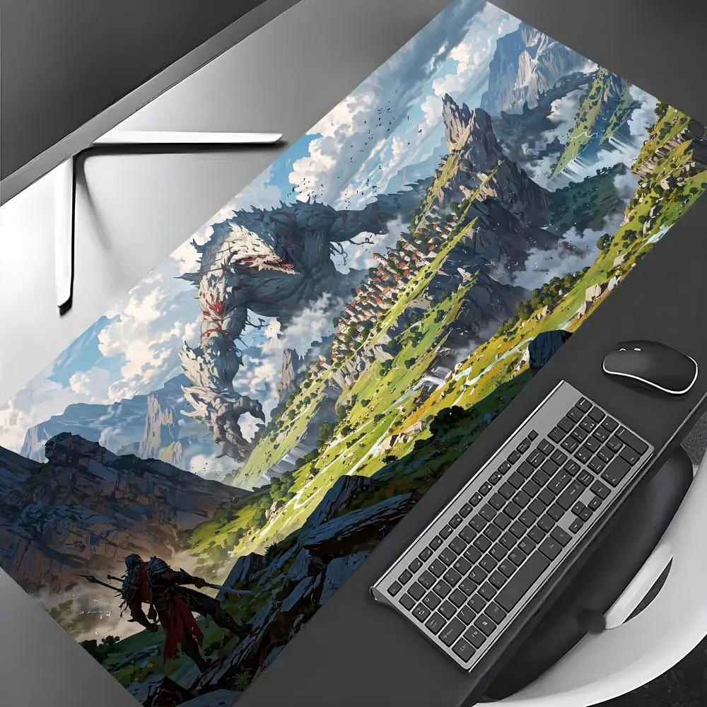 Giant green monster anime large Mouse Pad rubber anti-slip Desk Mat gamer pc accessories Gaming mat keypad expansion mousepad
