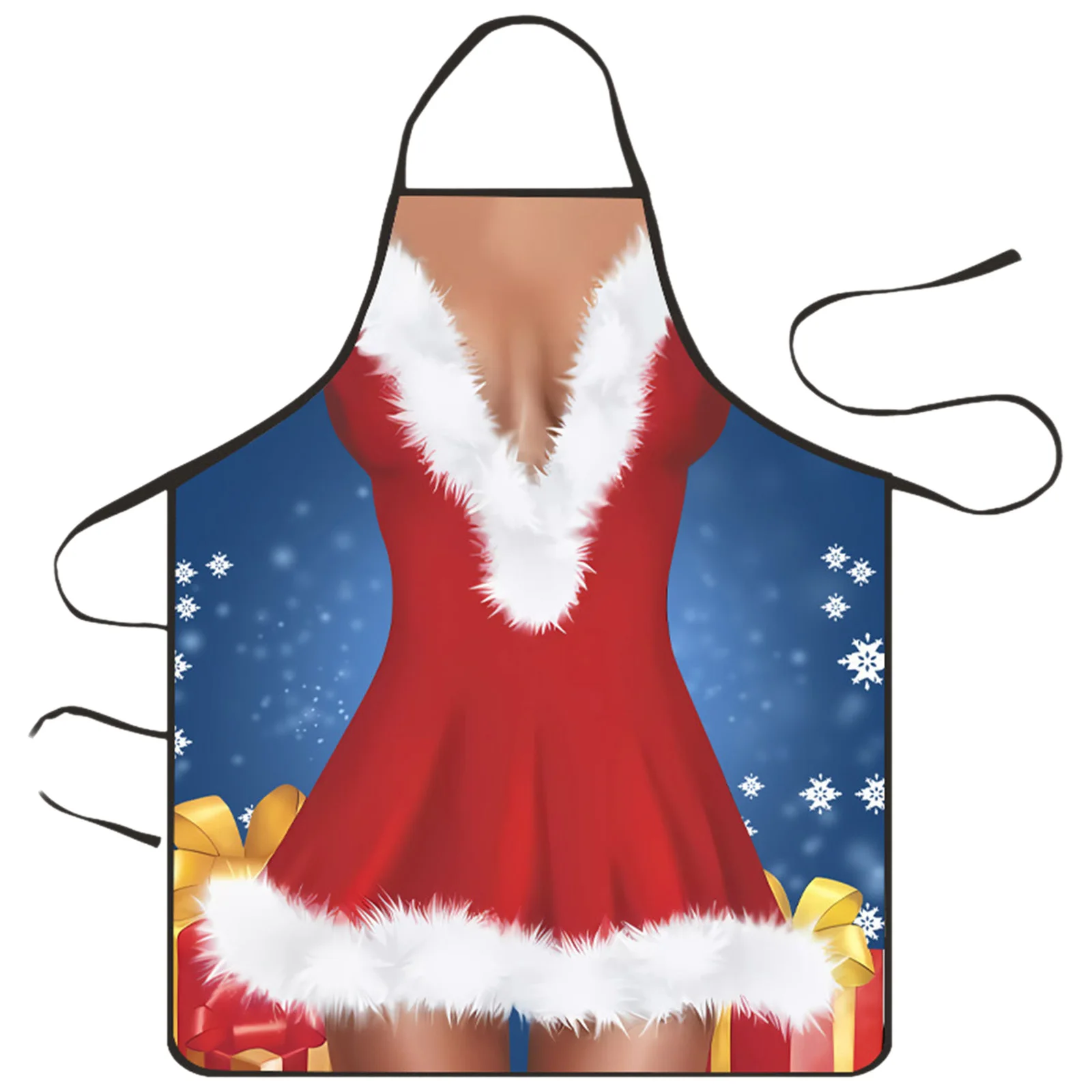 Fartuchy świąteczne damskie męskie do gotowania śmieszne niegrzeczne wodoodporne fartuchy z motywem Świętego Mikołaja do kuchni na Halloween