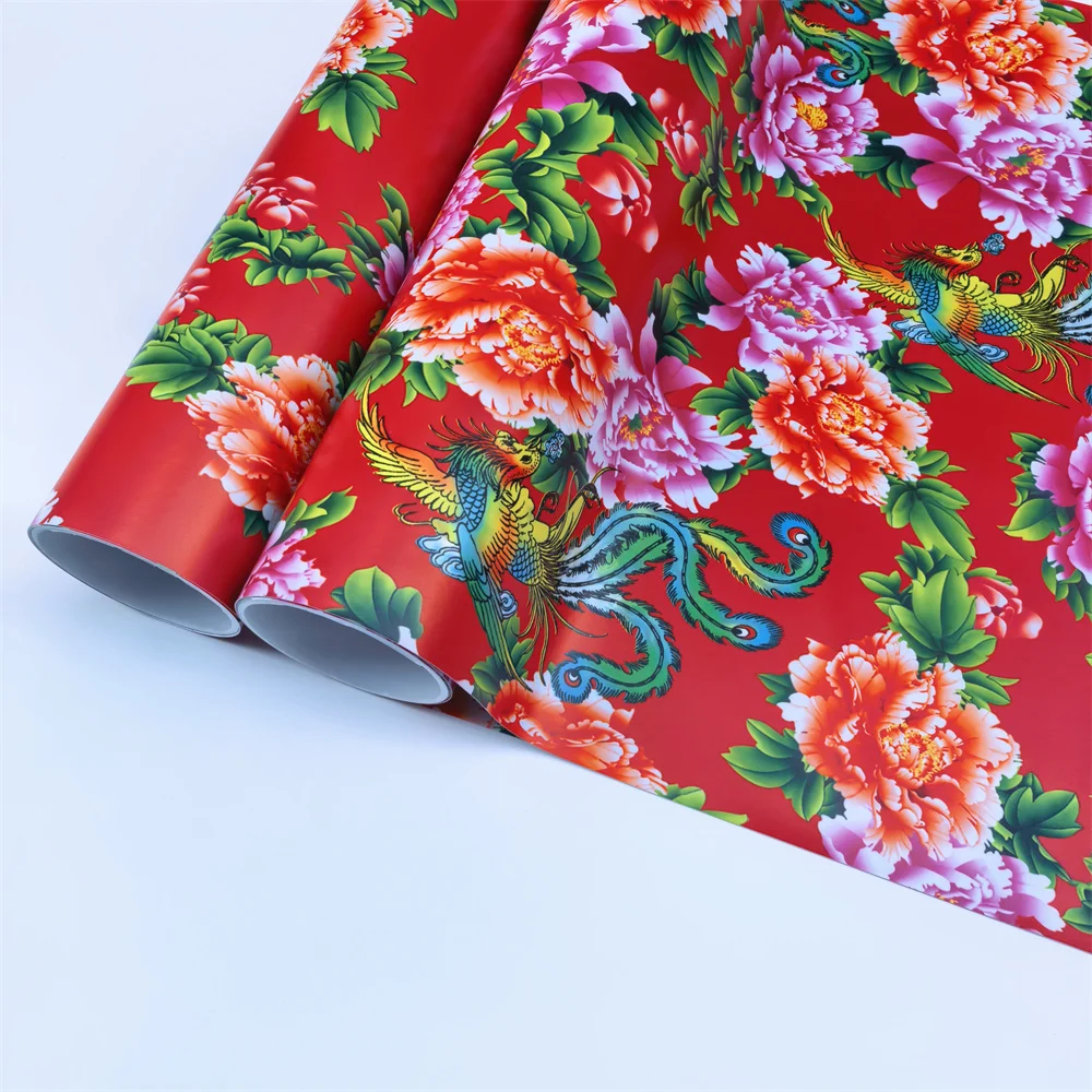 Phoenix‌ Flower Car Floral Camo Vinyl Wrap Film Chinese Style Vinyl DIY Wrapping for Auto Motorcycle Decoration