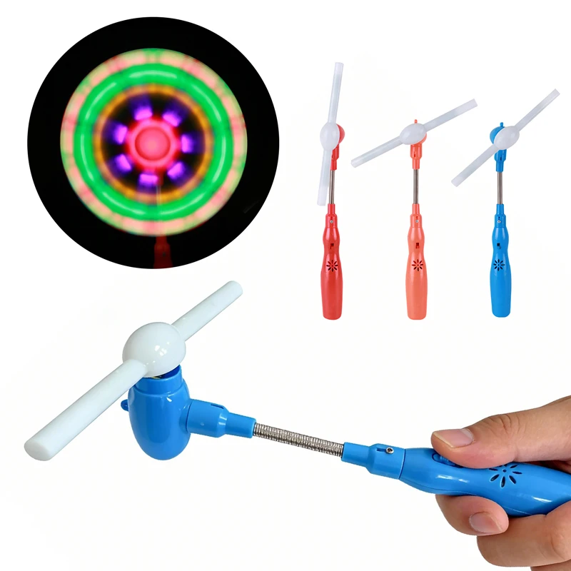 

Led Magic Spinning Windmill Toy Creative Handheld Color Luminous Colorful Music Spinning Windmill Rotating Handle Child Classic
