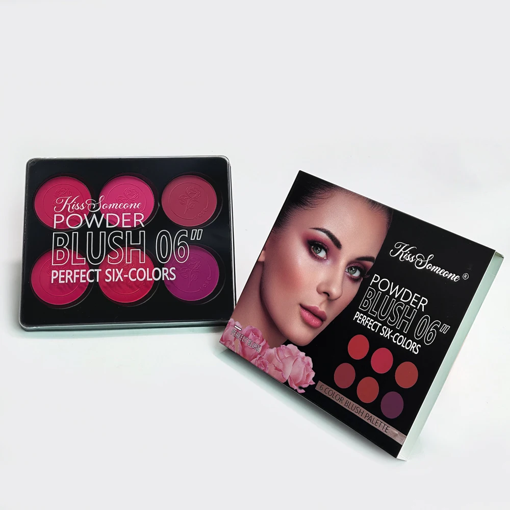 6 Colors Blush Palette for Cheeks,Face Matte Contour Blush Makeup Palette,Buildable Shimmer Facial Cheek Blusher Shades