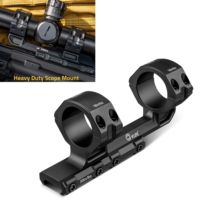 

CVLIFE Precision Offset Cantilever Scope Mount 20 MOA Optics 30mm Tube Mount Dual Rings One-Piece fit Picatinny Rail for Hunting