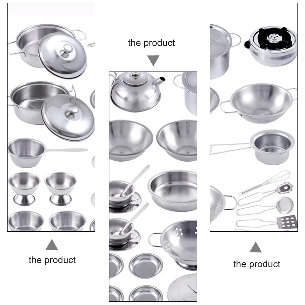 40Pcs Kitchenware Cooking Accessories Set Realistic Play House Educational Tools for Children Creativity Memory