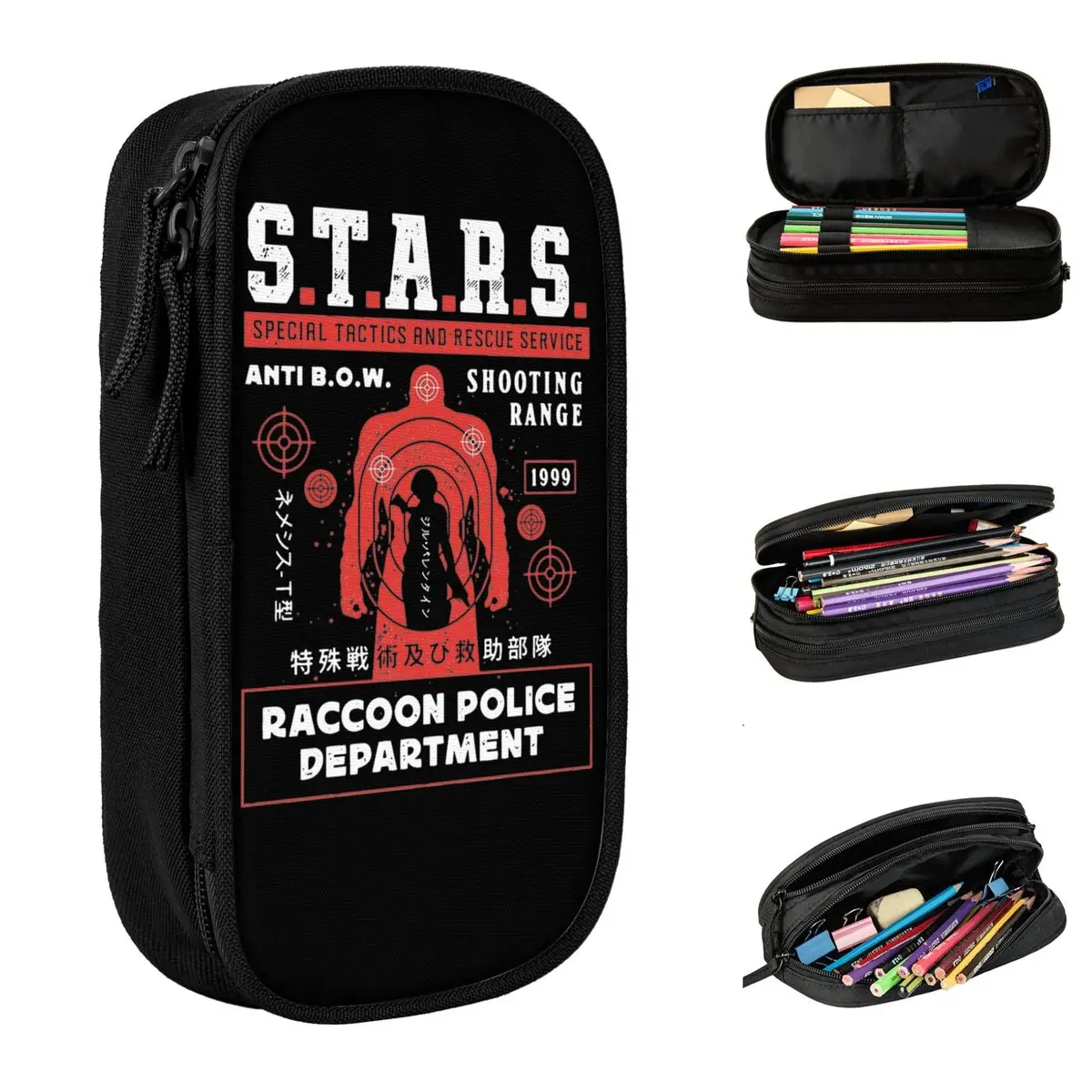 Fun Resident Evils Raccoon City Shooting Range Pencil Case Pencilcases Pen Holder Large Storage Bag Office Gifts Stationery