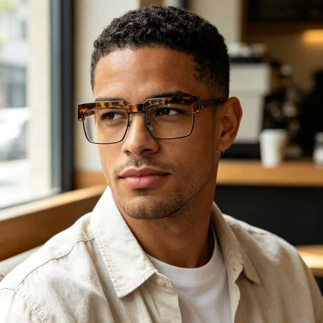 Eyeglass Frames Fashion Design Men's Unique Women Thick Acetate Spectacle Glasses Frame Color-matching Eyeglasses