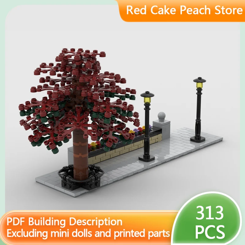 

City Street View Model MOC Building Bricks Corner Tree Street Modular Technology Children Holiday Gifts Assemble Toys Suit