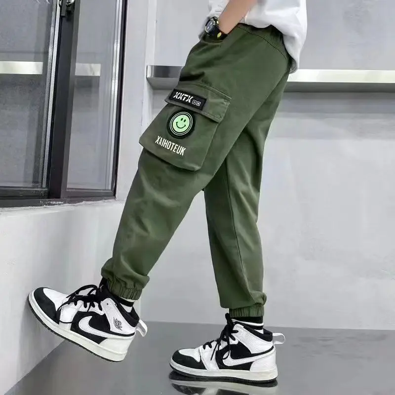 New Spring and Autumn Children\'s Teenage Boys Casual School Sports Pants Korean Pants Jogging Children\'s Jogging Sports Pants