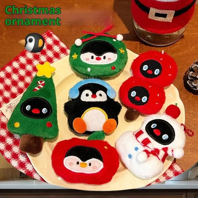 1 Uds. Lindo llavero de muñeco de nieve de peluche; Accesorio perfecto para decoración de bolsas navideñas y divertido regalo de Navidad