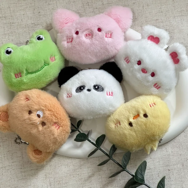 Porte-clés Animal doux de dessin animé, ours en peluche mignon pour femmes, lapin grenouille poupée, pendentif de sac à dos, ornements, cadeau pour filles