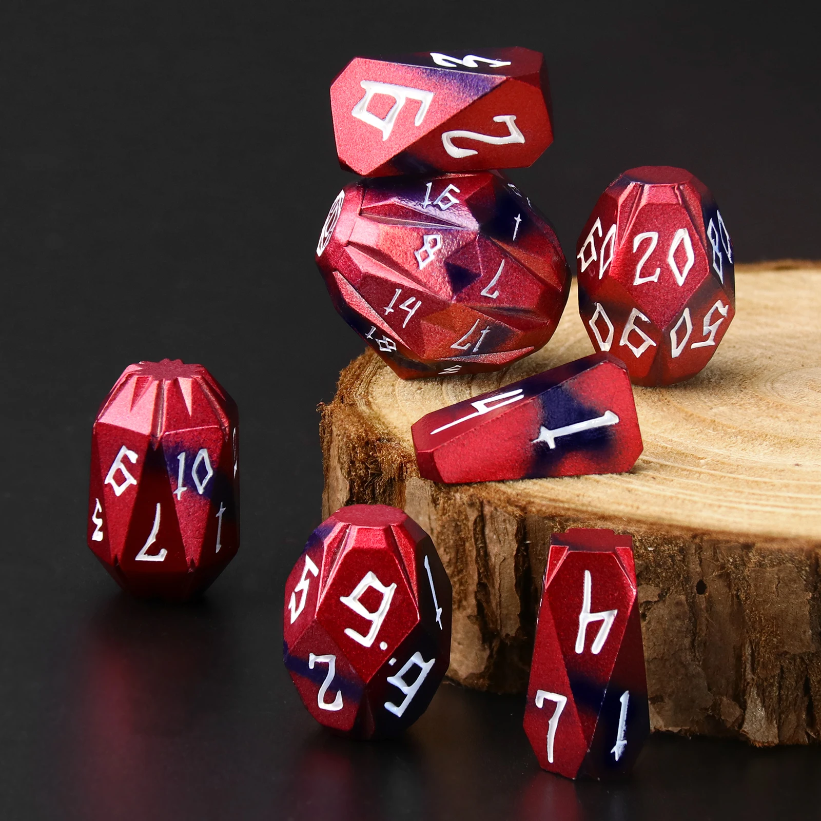 

Metal Polyhedral DND Dice with Cardboard Box Unique Cool RPG Dice for Role Playing Tabletop Games Gifts