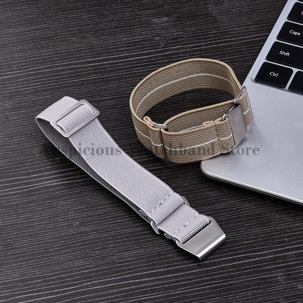 60s French Troops Parachute Bag Elastic Watch Strap for Tudor 20/22mm Nylon Watchbands for Seiko Man Universal Fabric Wristband