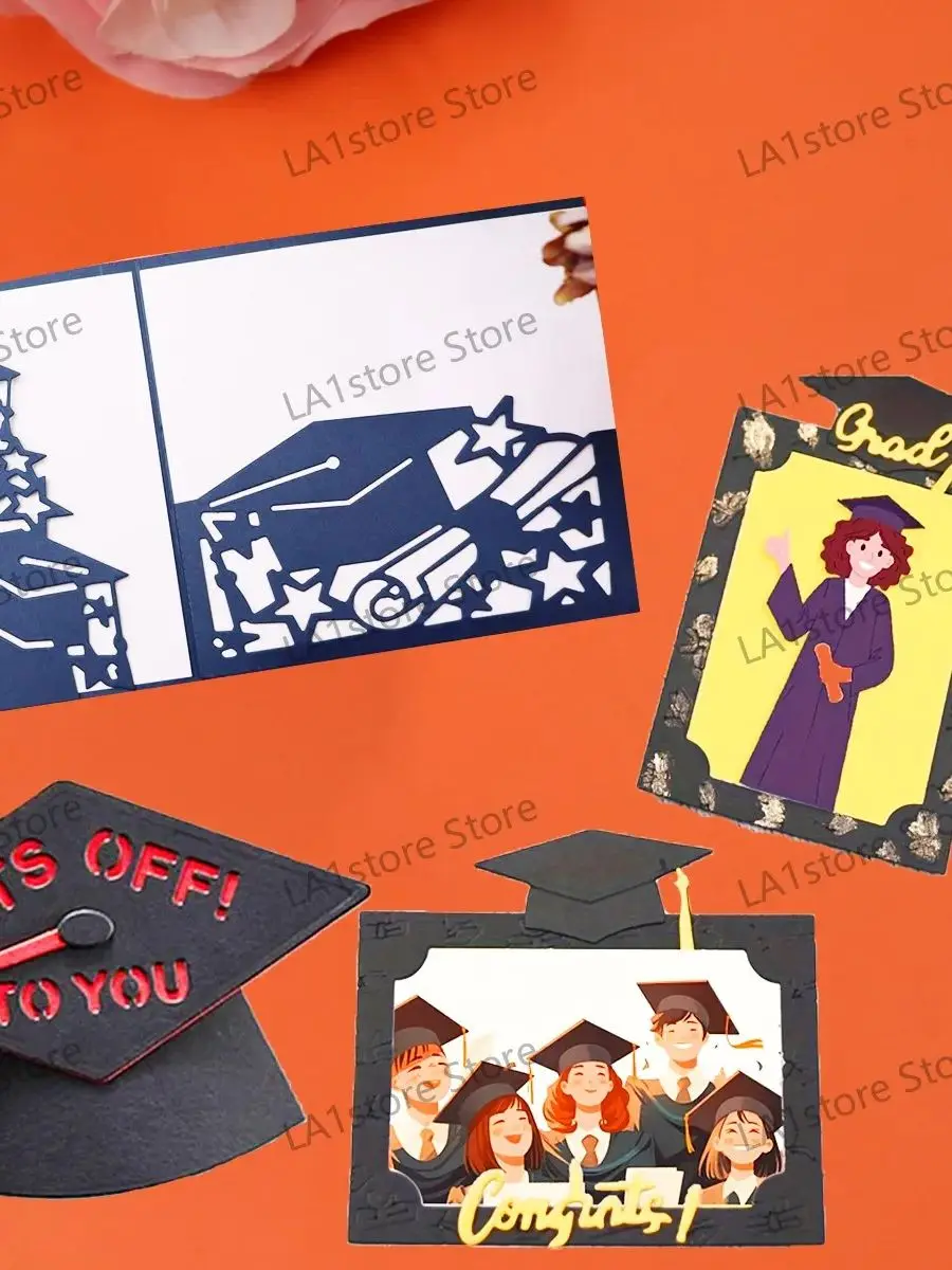 Saison de remise des diplômes, cadre de chapeau de célibataire, matrices de découpe en métal, gaufrage de Scrapbook, bricolage de cartes, artisanat de fabrication