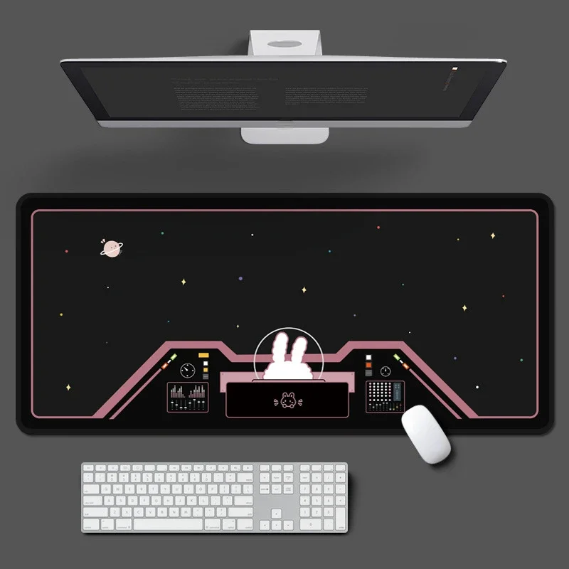 

New Women Cute Astronauts Rabbit Mouse Pad Computer Keyboard Pad Non-slip Rubber Base Office Desktop Pad Table Mat for Desk