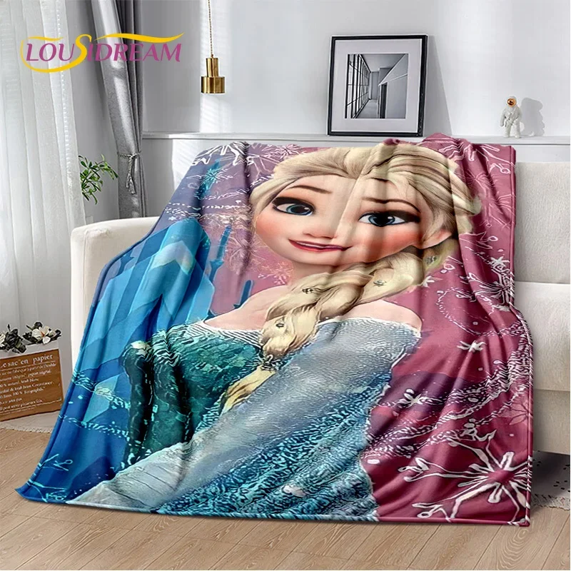 Disney Frozen Elsa Princess Snow Queen Cartoon 3D Soft flanella coperta coperta per soggiorno camera da letto copridivano ragazza