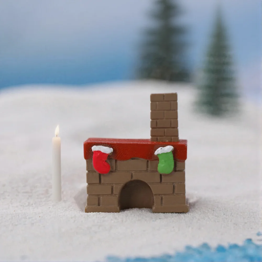 جديد عيد الميلاد زخرفة صغيرة عيد الميلاد زلاجات أرنب المشهد الصغير الثلوج الملحقات عيد الميلاد الراتنج زخرفة #2