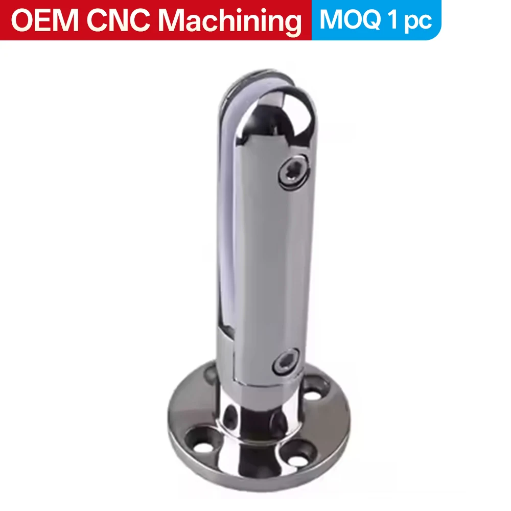 OEM Handrail Balcony Stainless Steel 304 Glass Stair Railing Brackets Hardware Accessories Pool Bracket Balustrade Posts CNC 3d