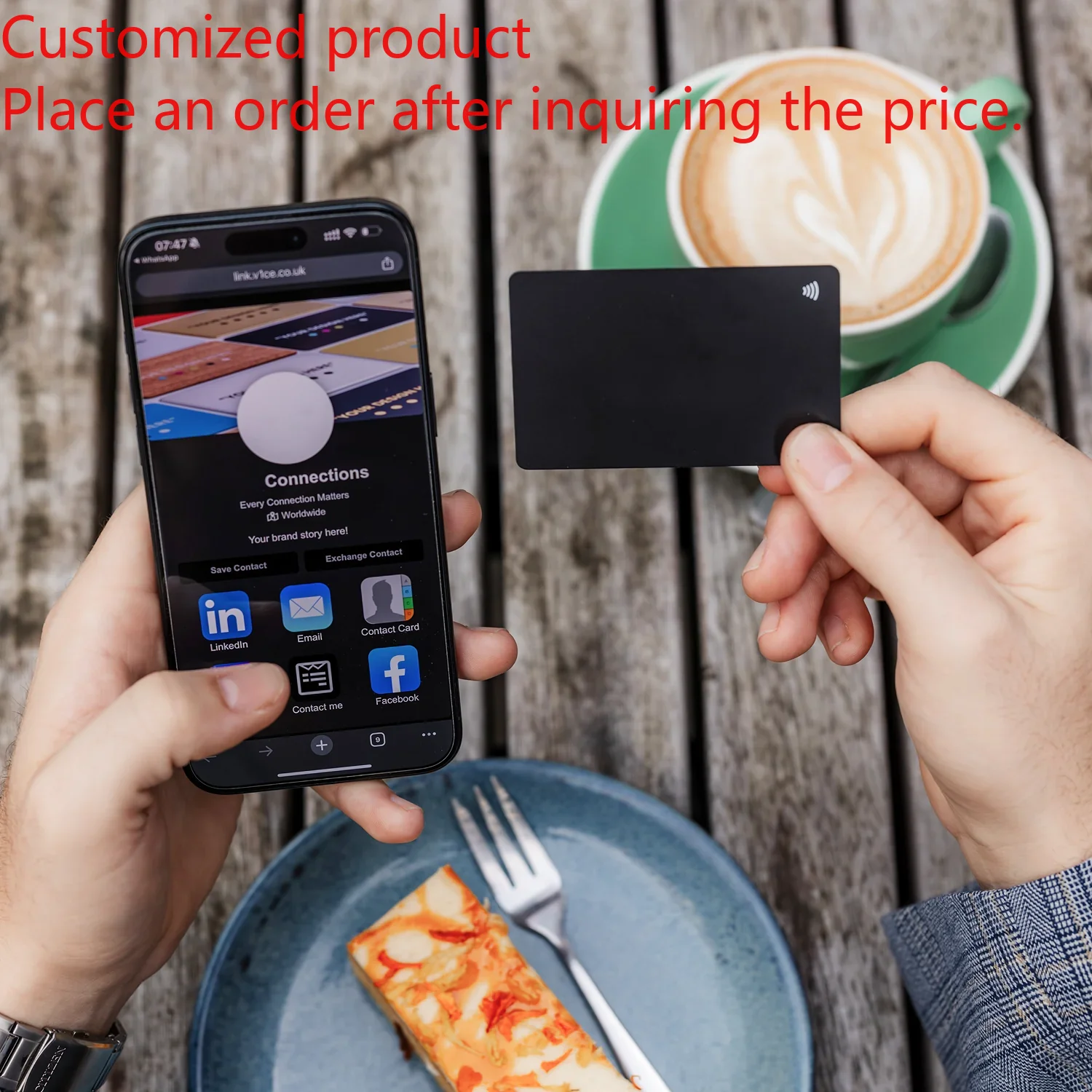 Customized product Customized Metal NFC Business Card High Quality Black Matte NFC213 215 216 Business Card Metal With Gift Box