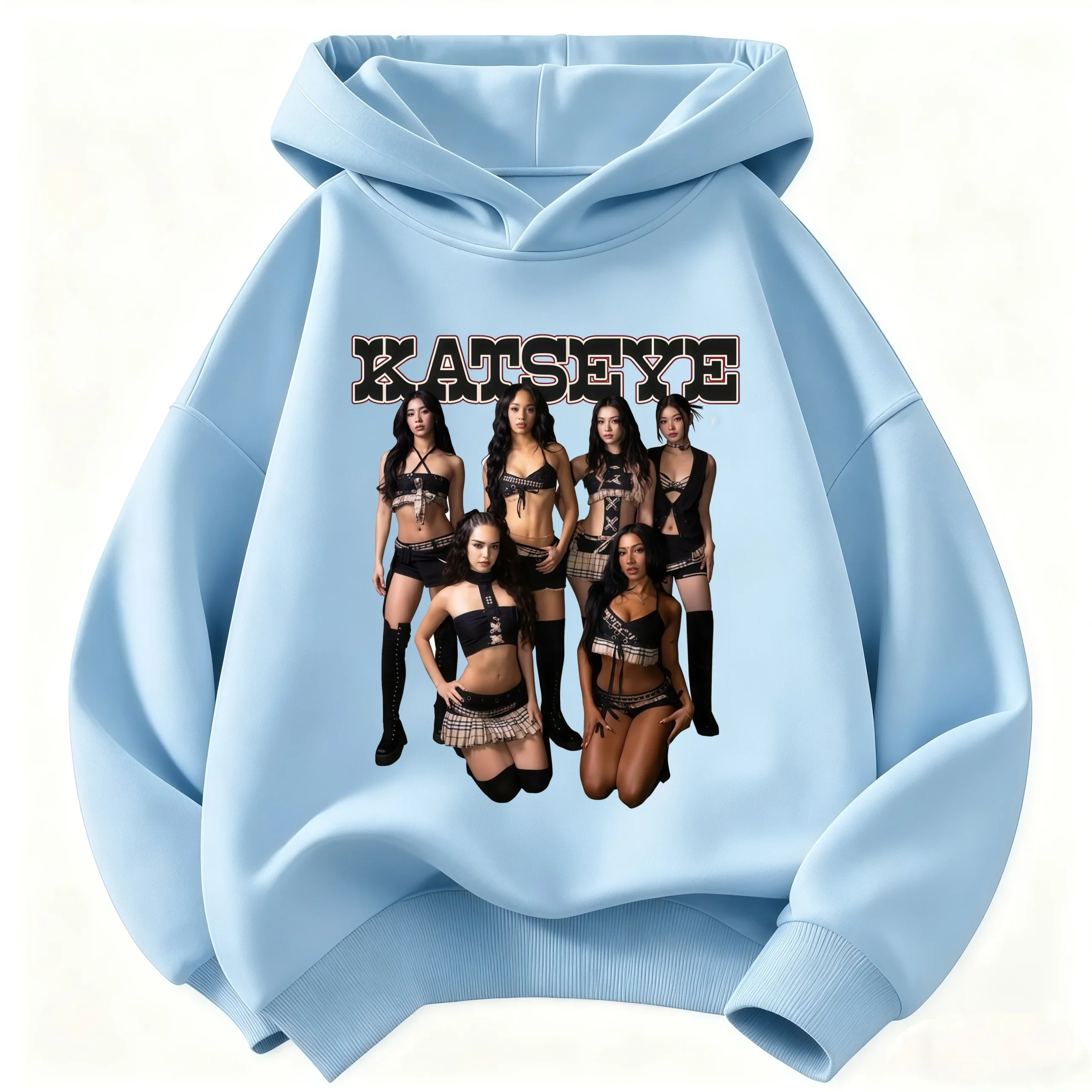 Kinder Rosa KATSEYE Cartoon-Figur Hoodie Kinder Lockerer Lässiger Kapuzenpullover Mädchen Mode Grafik Pullover Alltags-Oberteil – Detail 7
