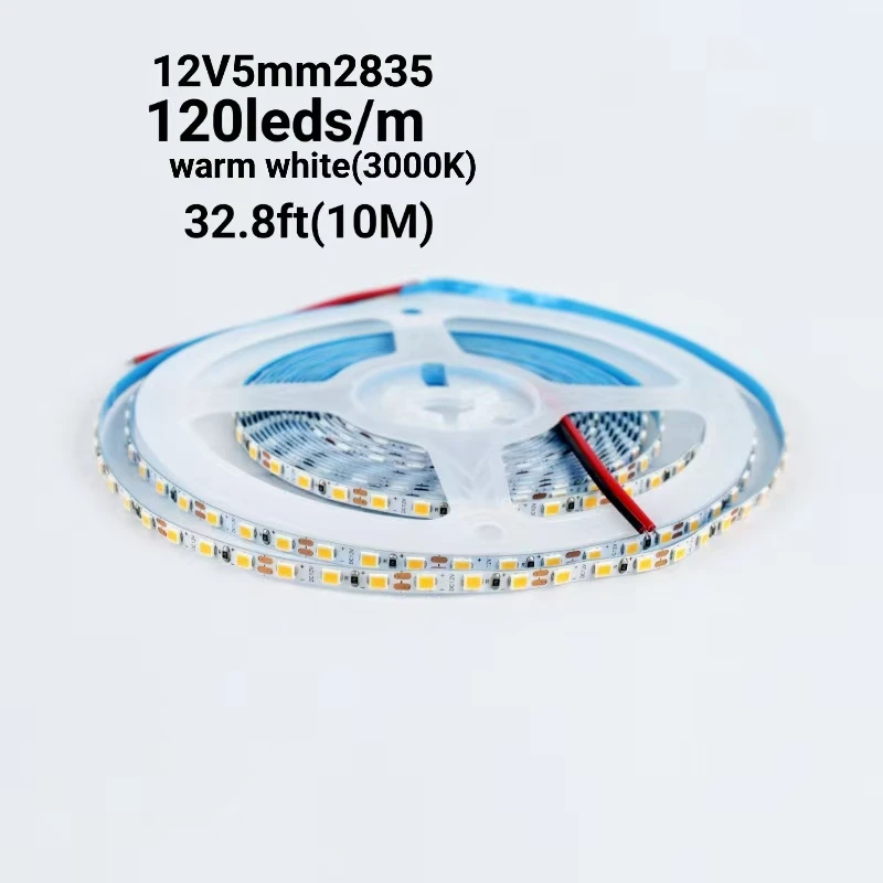 

1 рулон низковольтных светодиодов 12 В, 120 светодиодов/метр, ультраузкая световая полоса шириной 5 мм, 32, 8 футов (10 метров) Теплый белый свет 3000K Световая полоса, светодиодный чип 12 В Голая доска Самоклеящаяся гибкая лента, резка каждого 3 огня, ги