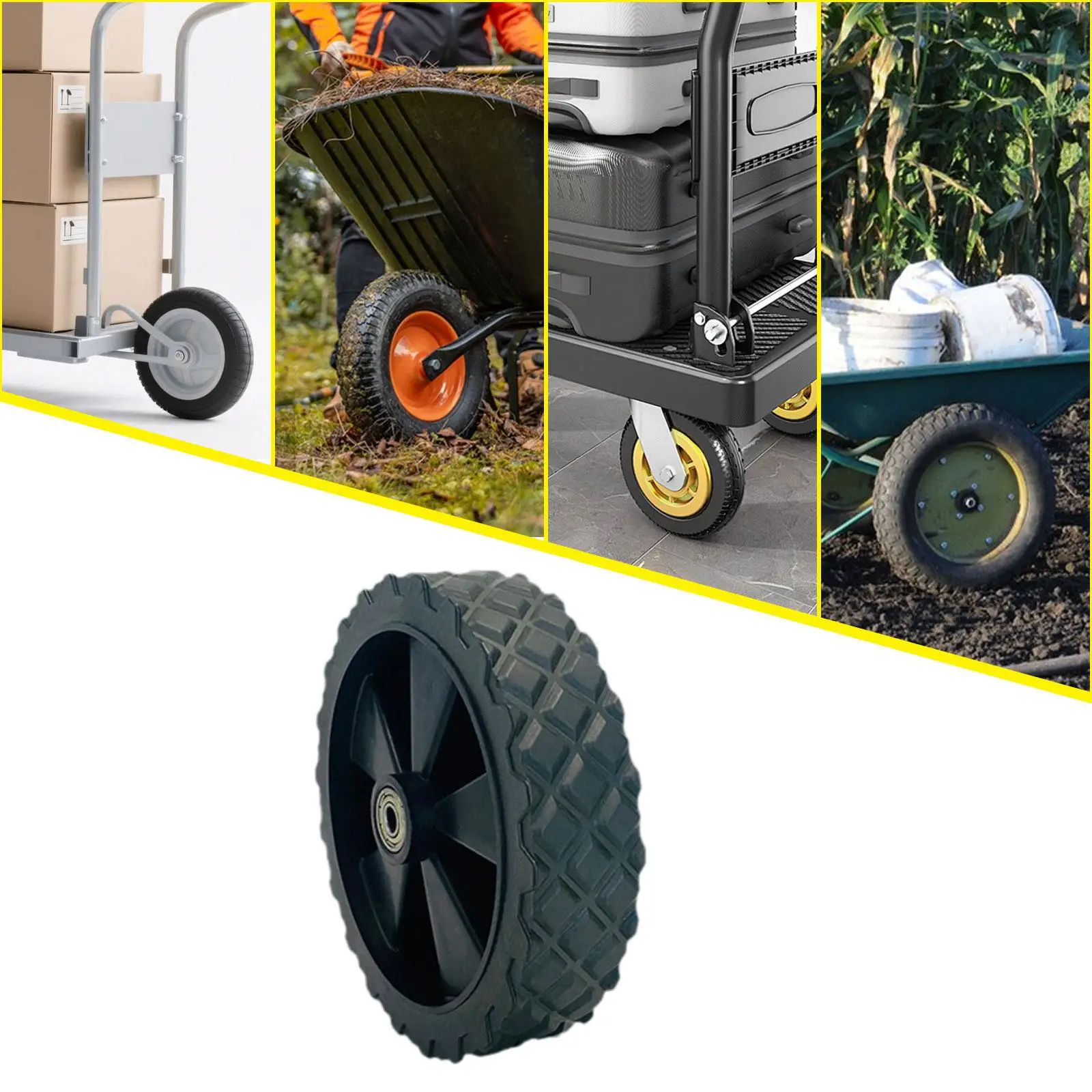 

Hand Truck Wheel, Heavy Duty Cart Wheel for Trailer, Shopping Cart, Lawn And Garden Equipment