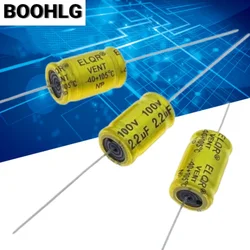 5pcs Audio frequency electrolytic capacitor axial horizontal NP 100V 1UF 1.5UF 2.2UF 3.3UF 4.7UF 5.6UF 6.8UF 8.2UF 10UF 15UF