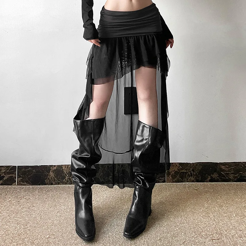 2025 nieuwe gotische minirok Halloween Goth esthetische jaren 90 Y2K Party Club Harajuku streetwear damesrok zwarte hoge taille rokken