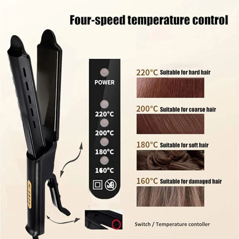 Curling And Straightening Dual-use Splint Thermostatic 4-Gears Portable Air Bangs Curling Hair Straightener Styling Hair Tools