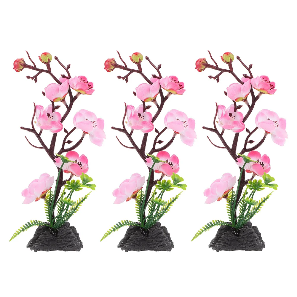 

3 Pcs Figurines for Outdoors Fake Flowers Japanese Decor Sushi Decoration Artificial Child Faux Plant