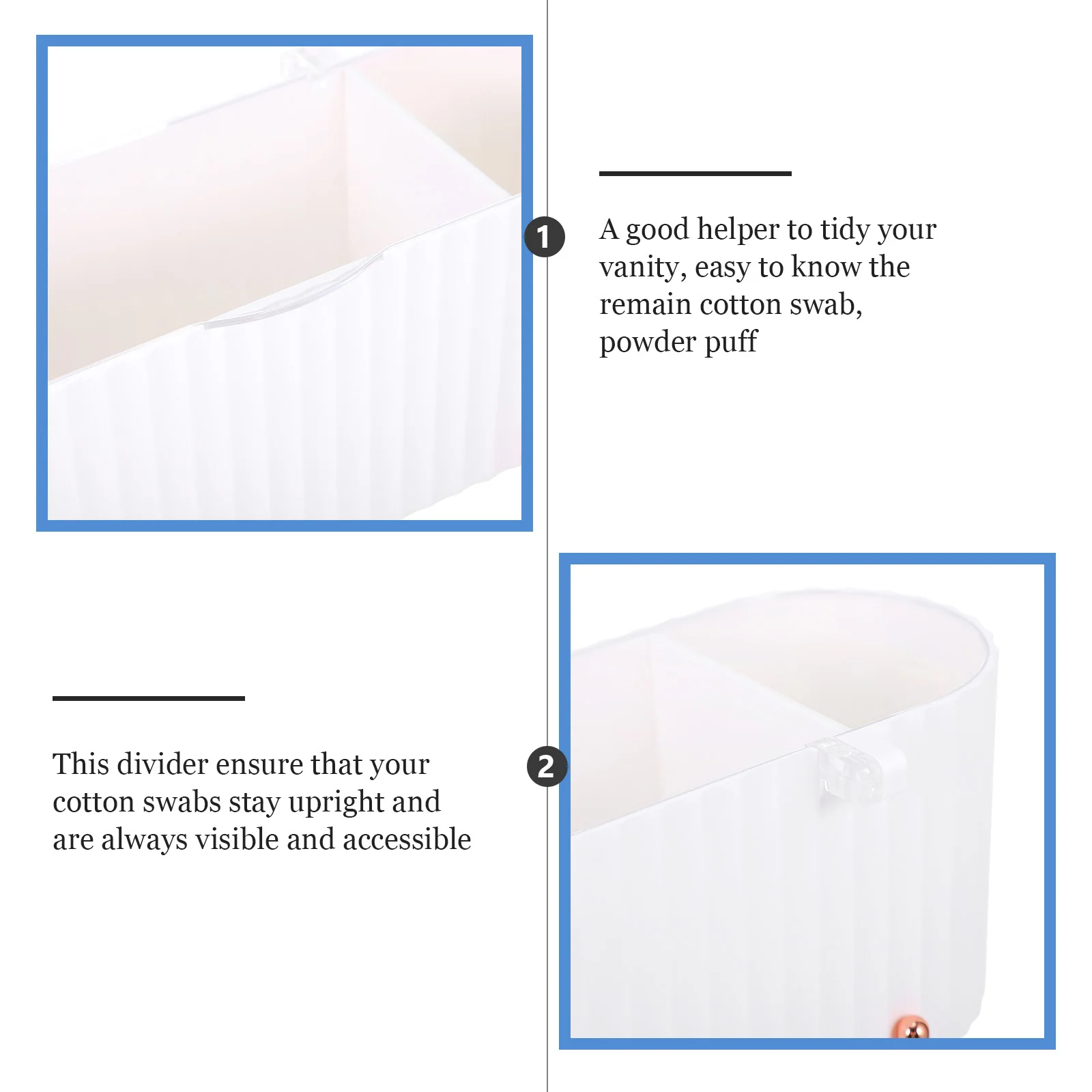 

Cotton Swabs Container Cotton Pads Organizer Acrylic Makeup Storage Box 4 Compartments Vanity Organizer Bathroom Makeup Sponge