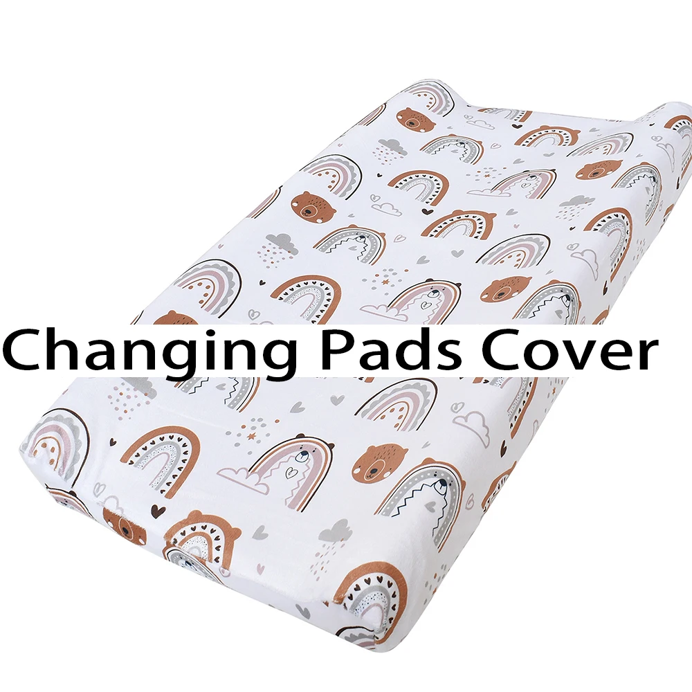 1Pc Super Soft Reusable Changing Pad Cover Printing Design Minky Material Baby Breathable Diaper Pad Sheets Cover