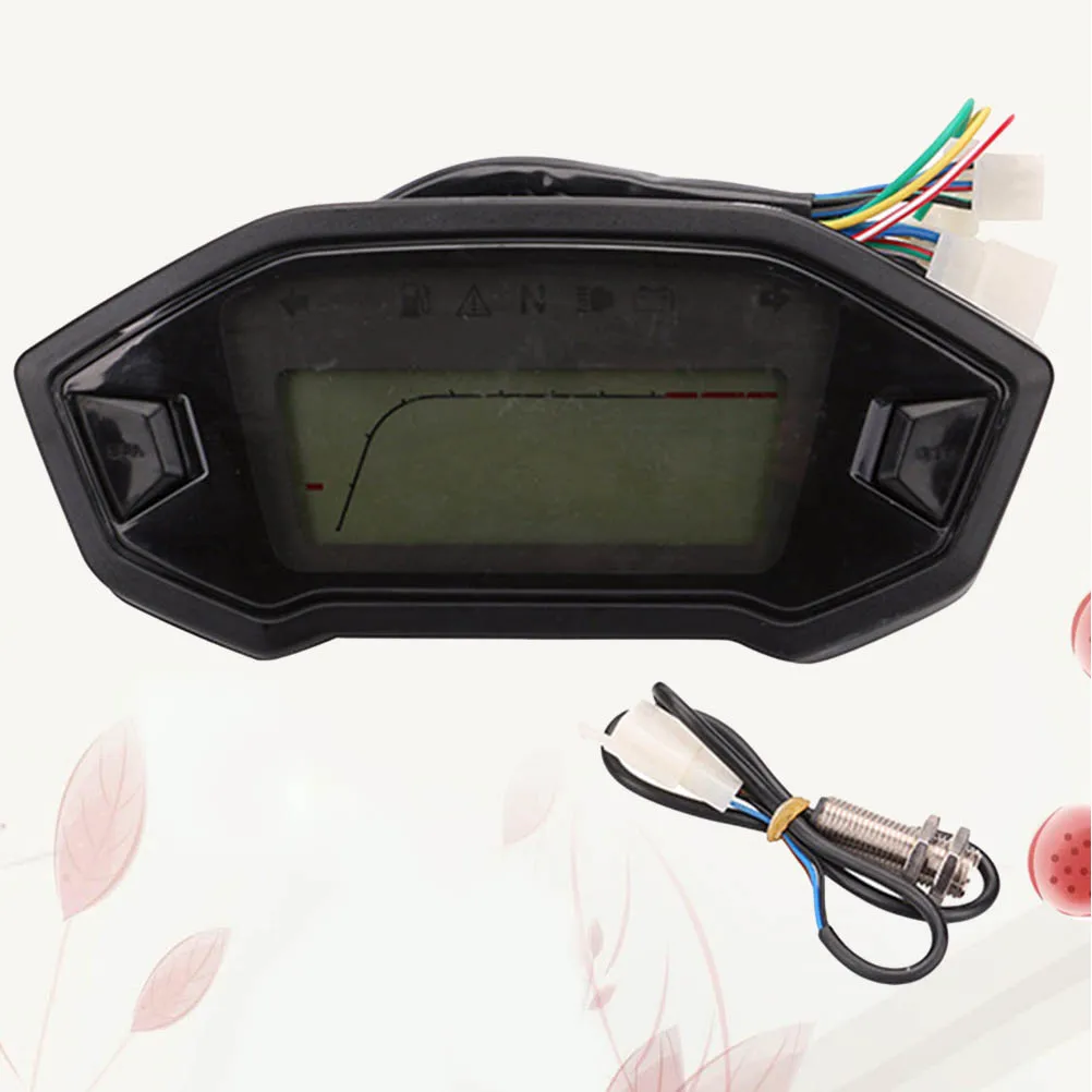 

Professional Motorcycle Speedometer LCD Digital Dash Board Odometer Tachometer Backlight Black Fits 2 Cylinder 4 Cylinder Bikes