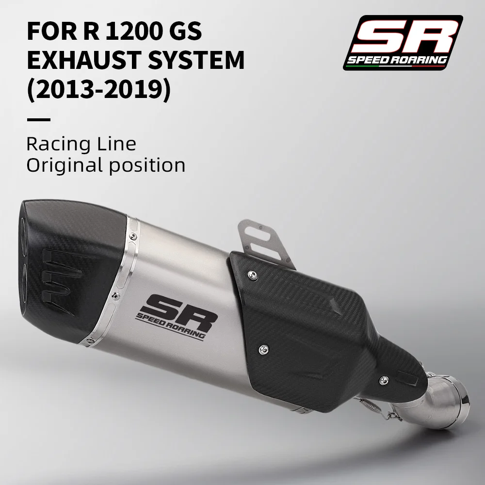 

Exhaust system components for BMW R1200GS motorcycles (2013-2019) Mid-section exhaust Rear-section exhaust Split-joint