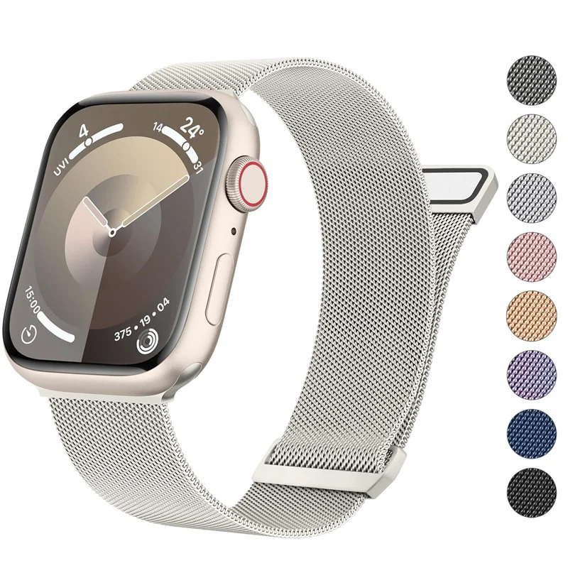 Milanese Loop for apple watch Strap Ultra 2 49mm 45mm 44mm 40mm/41/42/46mm Metal Band bracelet iwatch series 10 9 8 7 SE 6 5 4