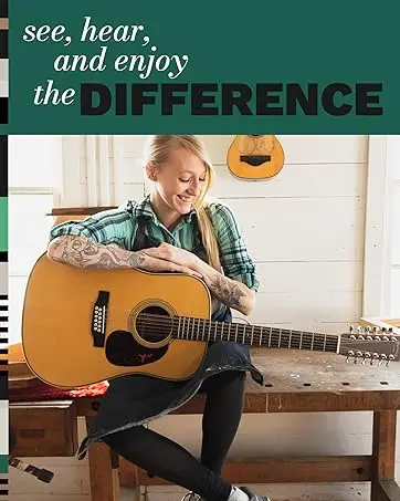 A person smiling while holding a guitar in their lap. Text reads: Handmade guitars are special.