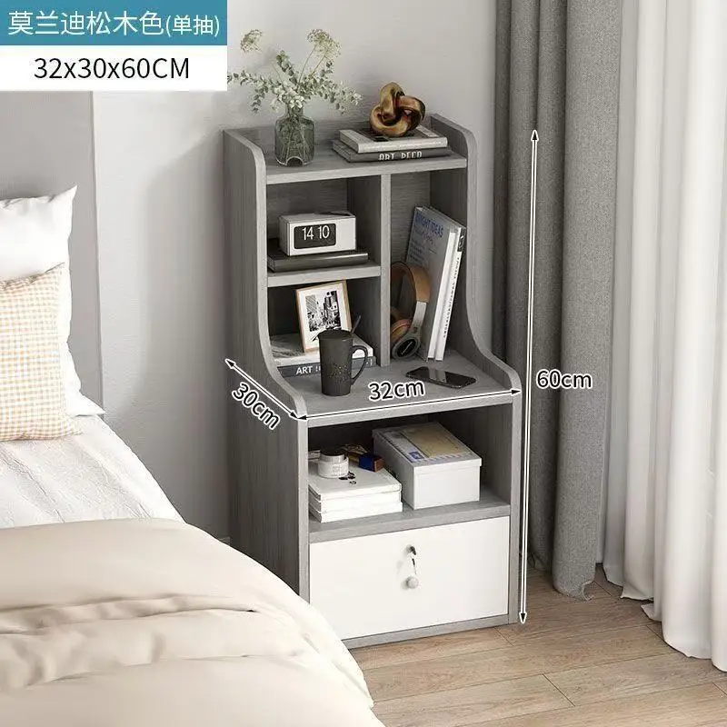 رف شقة صغيرة، خزانة صغيرة، طاولة بجانب السرير، طراز بسيط وحديث، خزانة بجانب السرير، خزانة تخزين