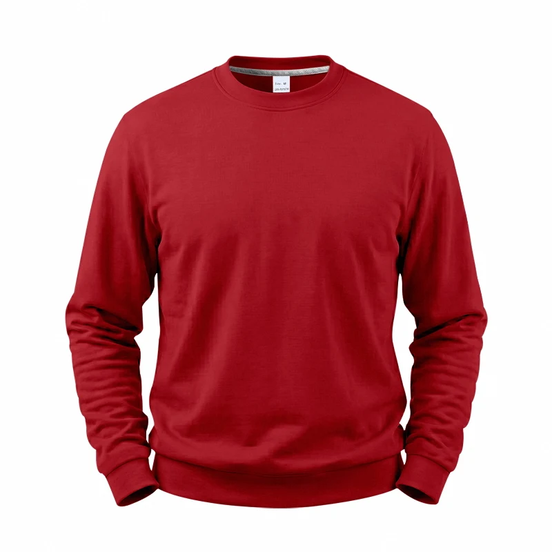 Einteiliger, locker sitzender, klassischer, mit Fleece gefütterter Rundhals-Langarm-Sweatshirt für Herren, warmes, winddichtes, lässiges Winter-Oberteil – Detail 20