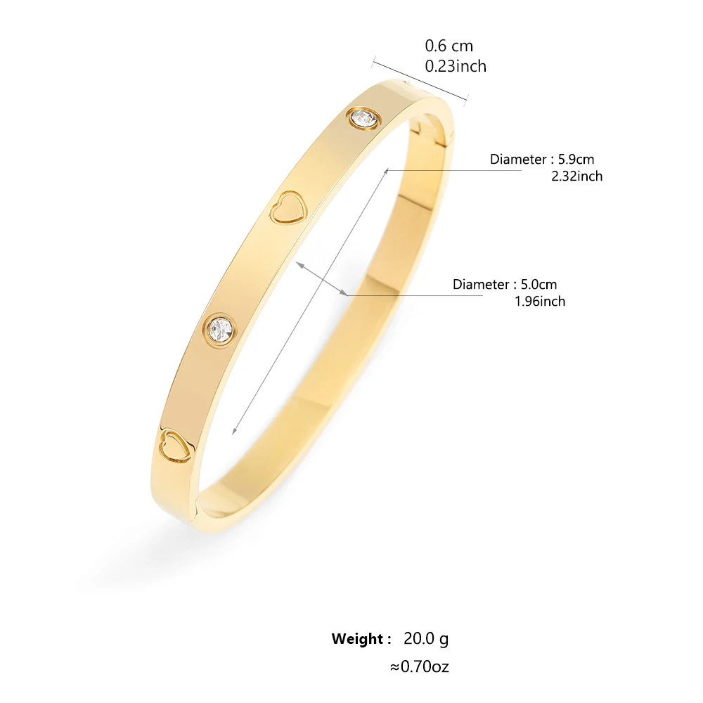 ZAKOL Classic Geometric Stainless Steel Bracelet Bangles With Zircon Exquisite Gold Color Birthday Jewelry Gift for Women image 5