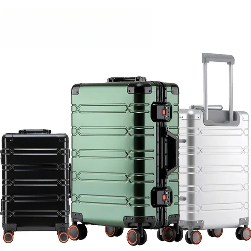 All-aluminum magnesium suitcases travel alloy trolley case universal wheel large size luggage 24inch password hard-side suitcas