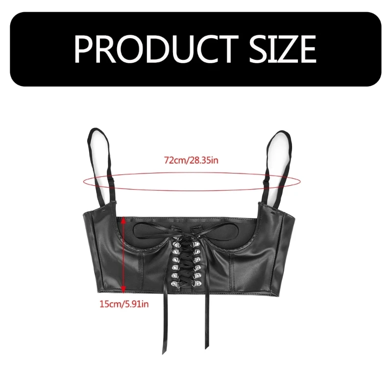 Corset Belt Top Women Underbust Laceup Tops Adjustable Brace Belt Bustier