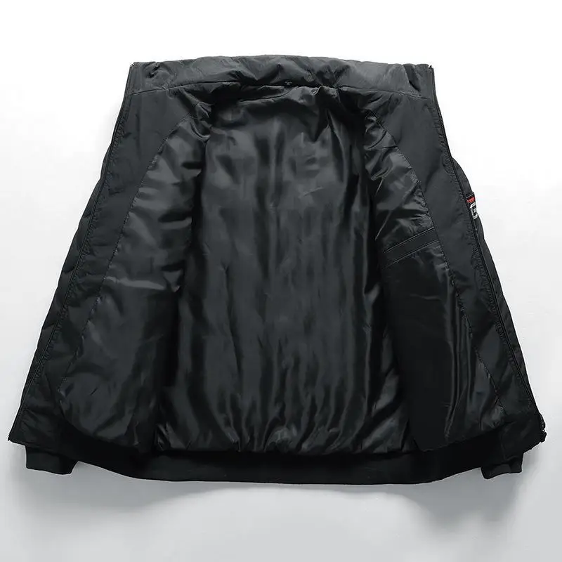 Parkas imperméables à col montant pour hommes avec partenaires, manteau chaud, vestes optiques, vêtements décontractés, monochromatique, hiver, nouveau, 2023, N41