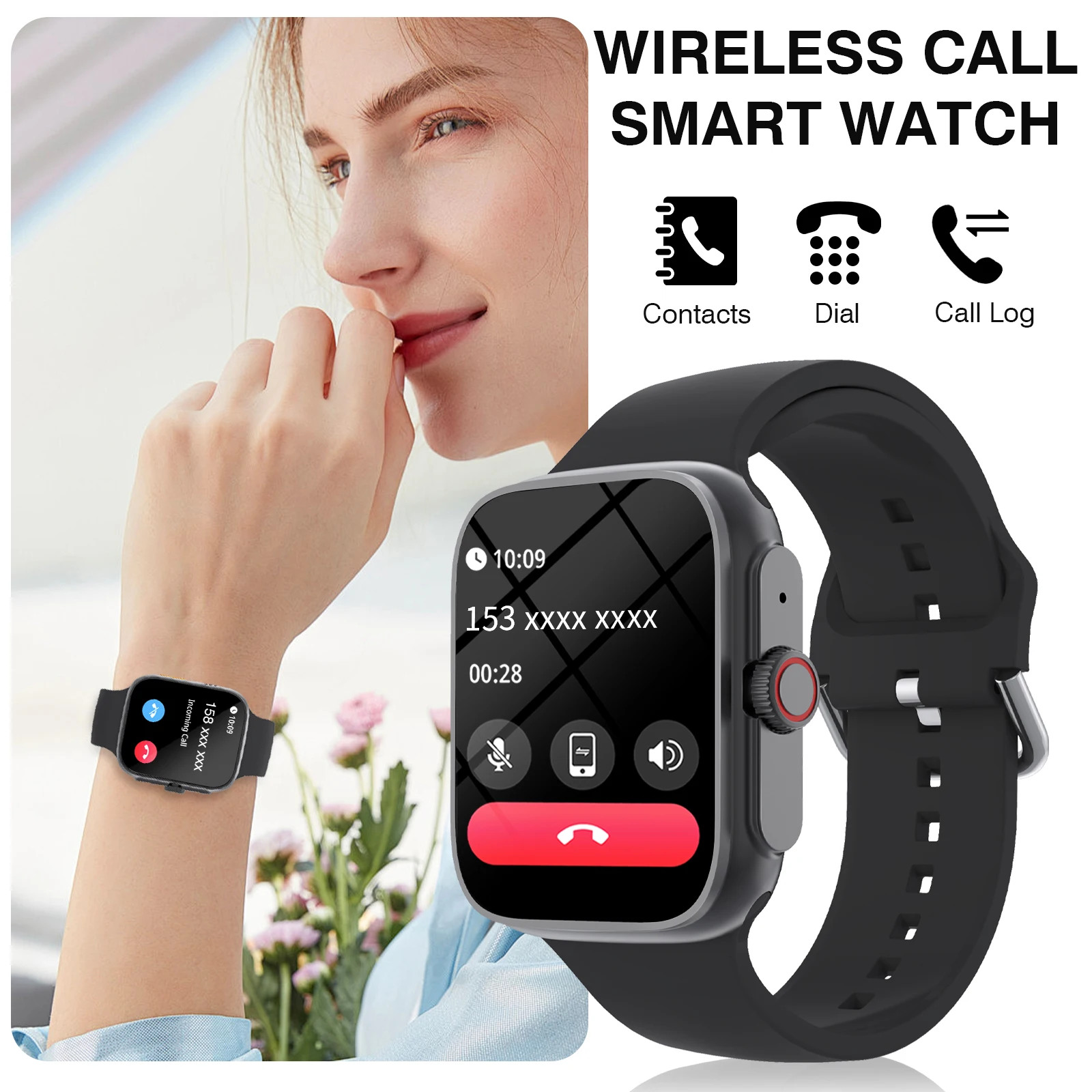 ساعة ذكية متعددة الوظائف مقاس 1.83 بوصة، مكالمة لاسلكية، توقعات الطقس، تشغيل الموسيقى، التصوير الفوتوغرافي للتحكم عن بعد، ساعة رياضية #2