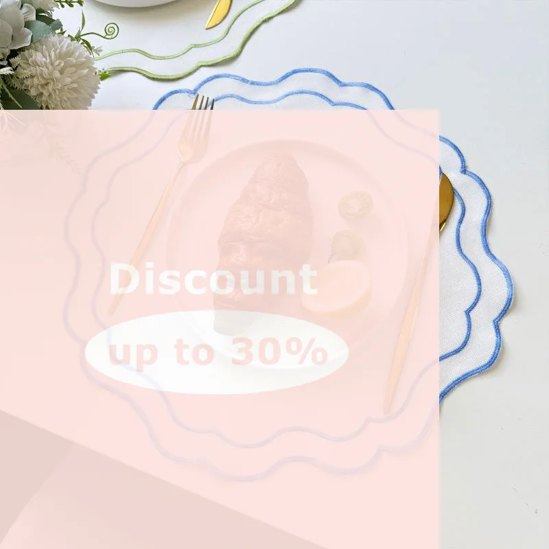 [Embroidered Placemat Flower Shaped Polyester Cotton Napkin Coffee Machine Dust Cover Cloth Korean Fabric Dining Table Mat]