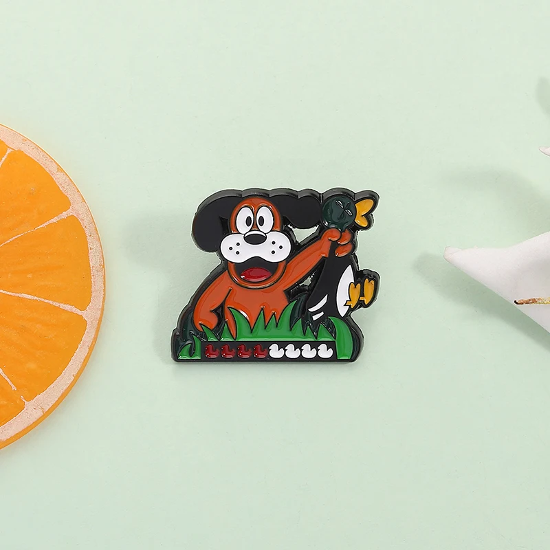 ألعاب الرماية الكلاسيكية المينا دبوس لعبة شخصيات الصيد الكلاب الكرتون الحيوان بروش شارة التلبيب مجوهرات هدايا للأصدقاء #3