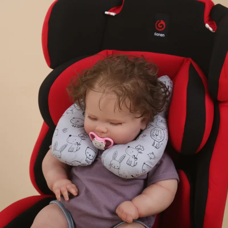 아기 유모차 베개 머리 어린이 만화 U 자형 목 보호대 베개 신생아 자동차 좌석 슬리핑 헤드 레스트 쿠션 목 지원